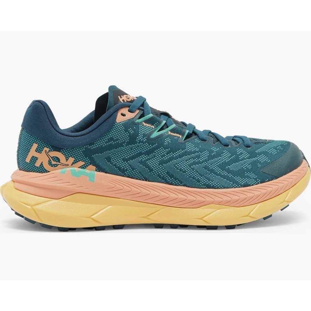 Hoka One One Tecton X Women's Green Orange Trail Running Shoes Sneakers Size 8.5